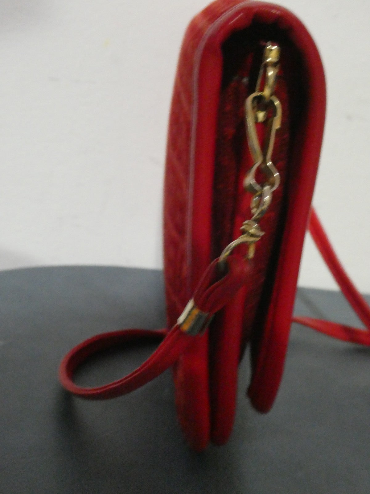 Vintage Red Italian Crossbody Shoulder Bag Geometric Pattern Small Made in Italy