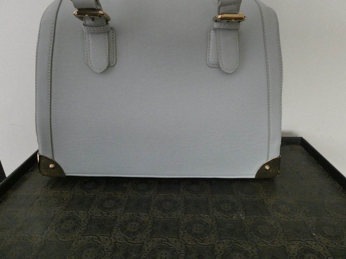 Aldo Women Blue Solid Faux Leather Satchel Shoulder Handbag 14”X11”X7”