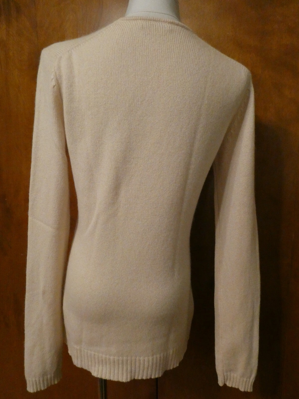 Repeat women's cream cashmere V-neck sweater size EU 40