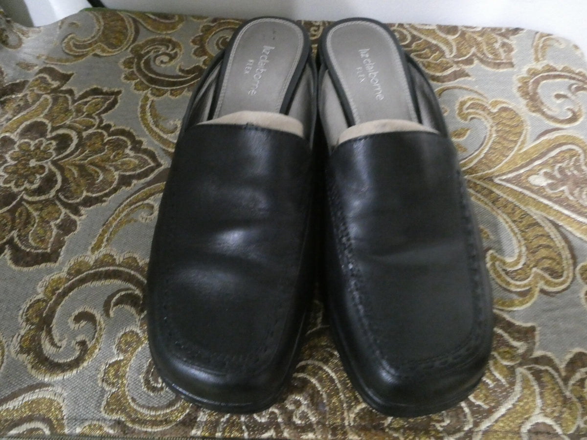 Liz Claiborne Flex Women’s Black Leather Slip On Shoes Size 8M