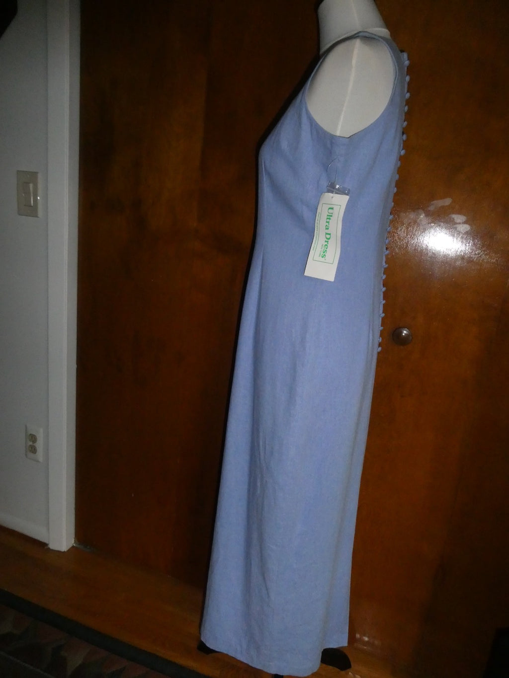 Ultra Dress New York  Lilac Linen Blend Embroidered Floral Maxi Dress Lined 10