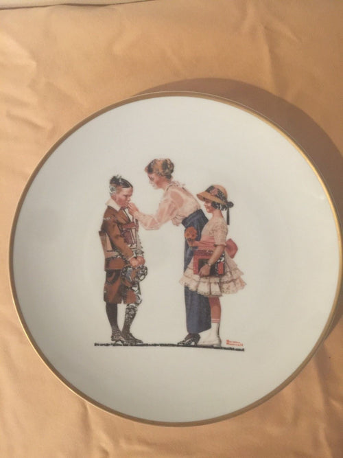 "Off To School" by Norman Rockwell Third In Series Of Collector's Designs Plate