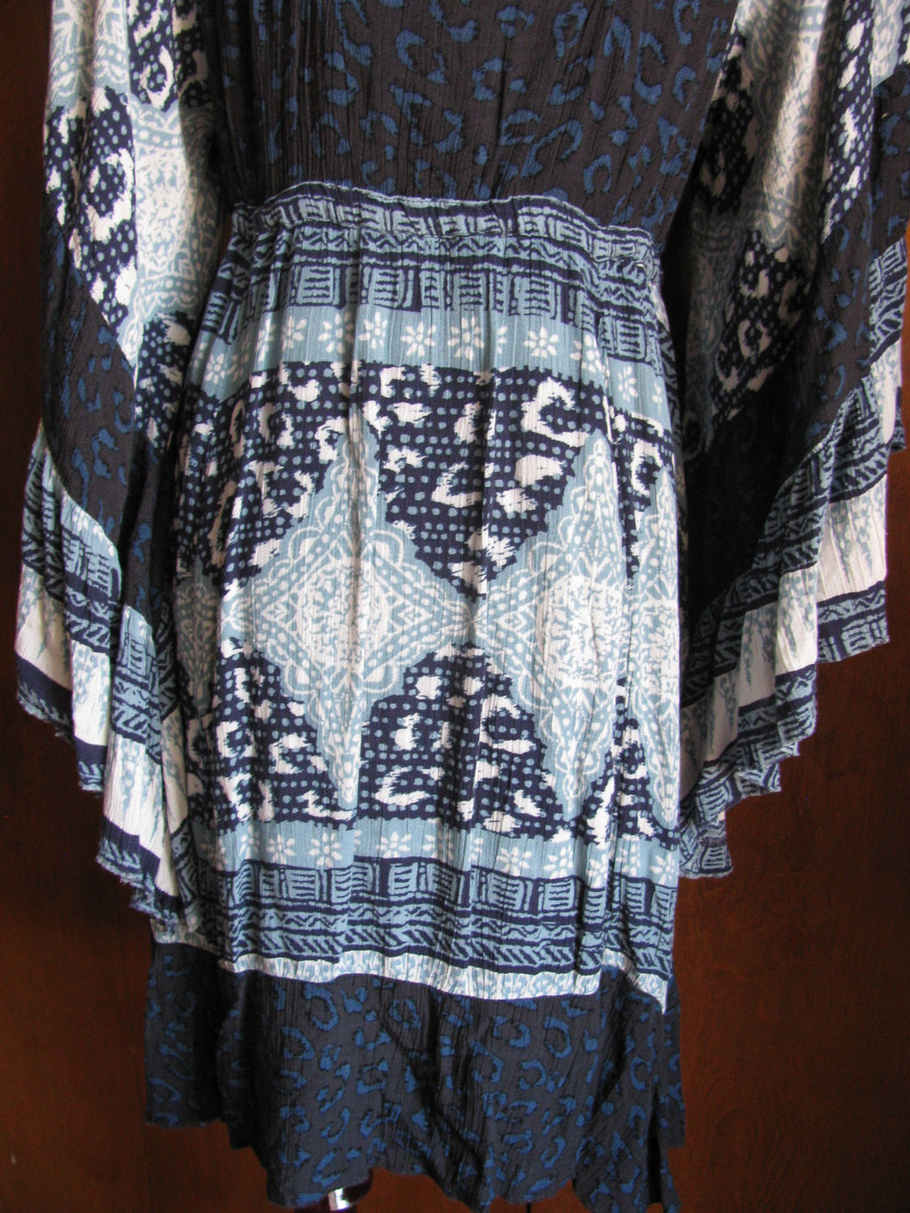 Free People womens blue relaxed fit short lined soft rayon NWT dress size Small 