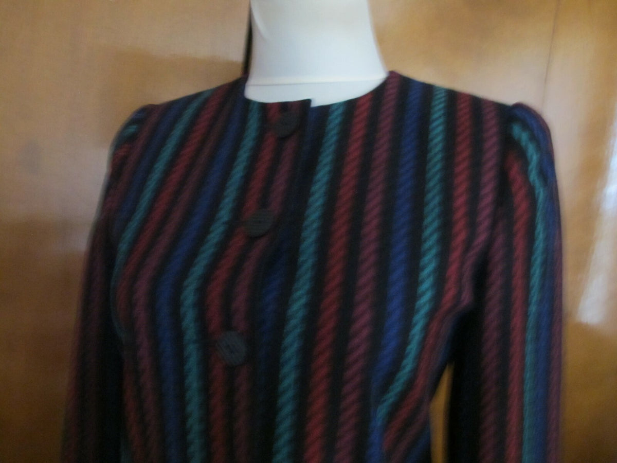 Lloyd Williams Women’s Jacket Blazer Lined Stripes Multi Color 4P pre-owned