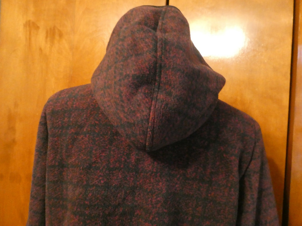 Ike Behar Women's Burgundy/Black Faux Fur Hooded Jacket Coat Large
