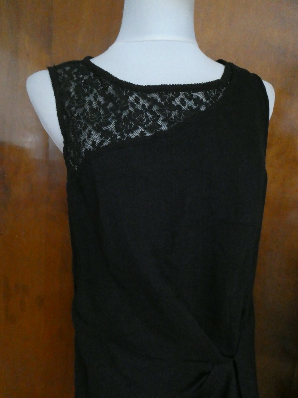 Rachel Roy womens stylish black mesh crafted  dress Large NWT