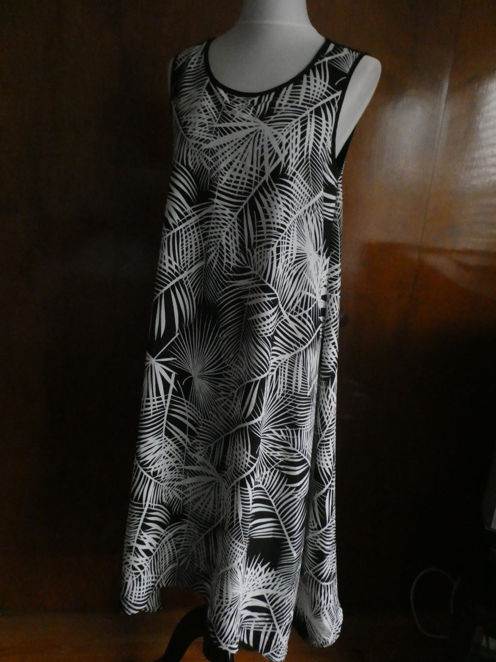 Partizia Lusa Milano Black/White Detailed Asymmetric Tunic Dress Size Medium