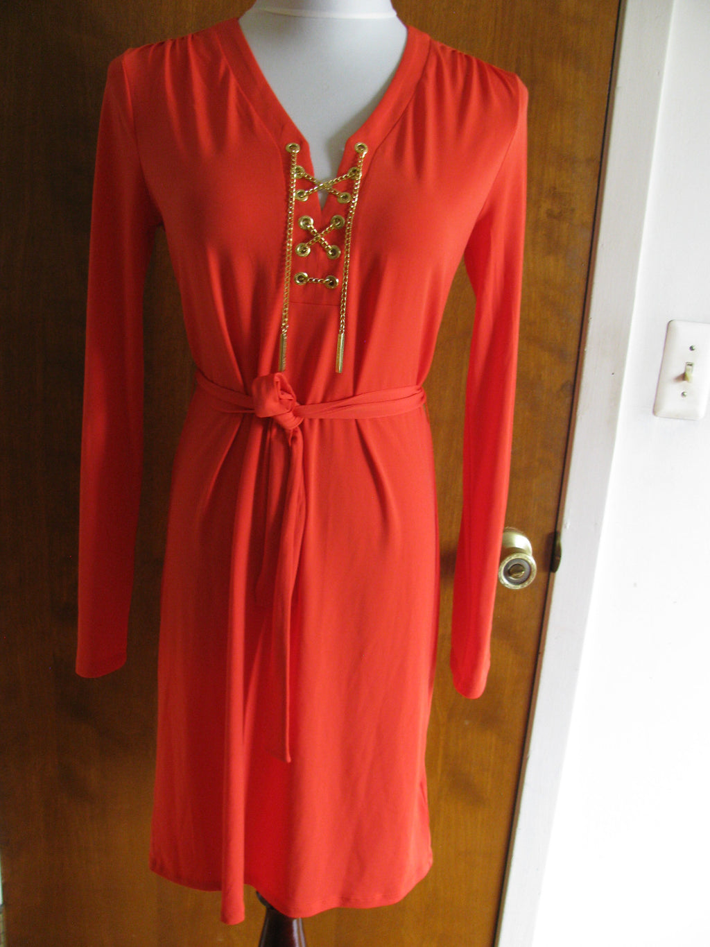 Michael Kors women’s long sleeves red dress