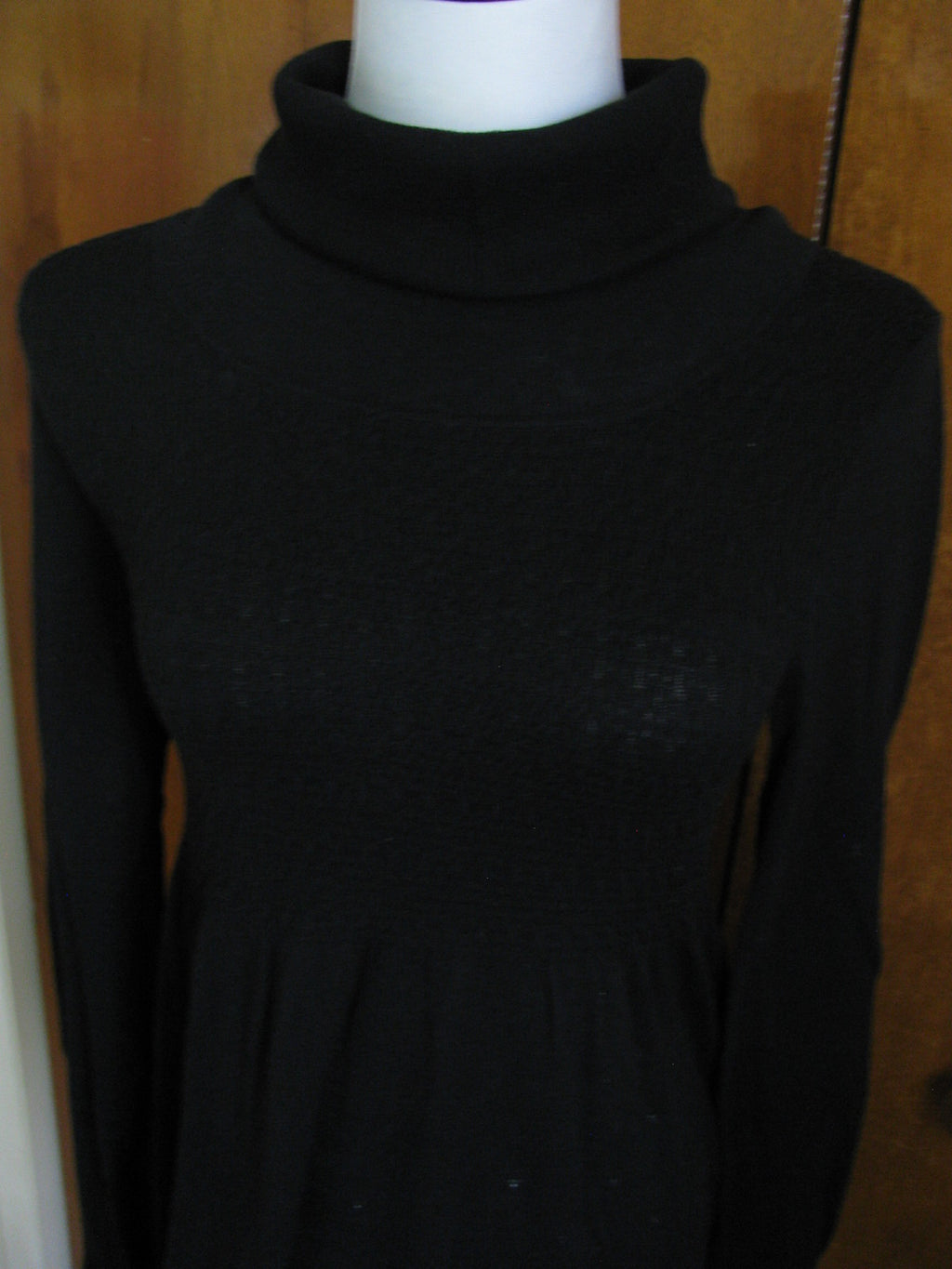 Aqua Women's Black Cotton Tunic Sweaterdress Medium New