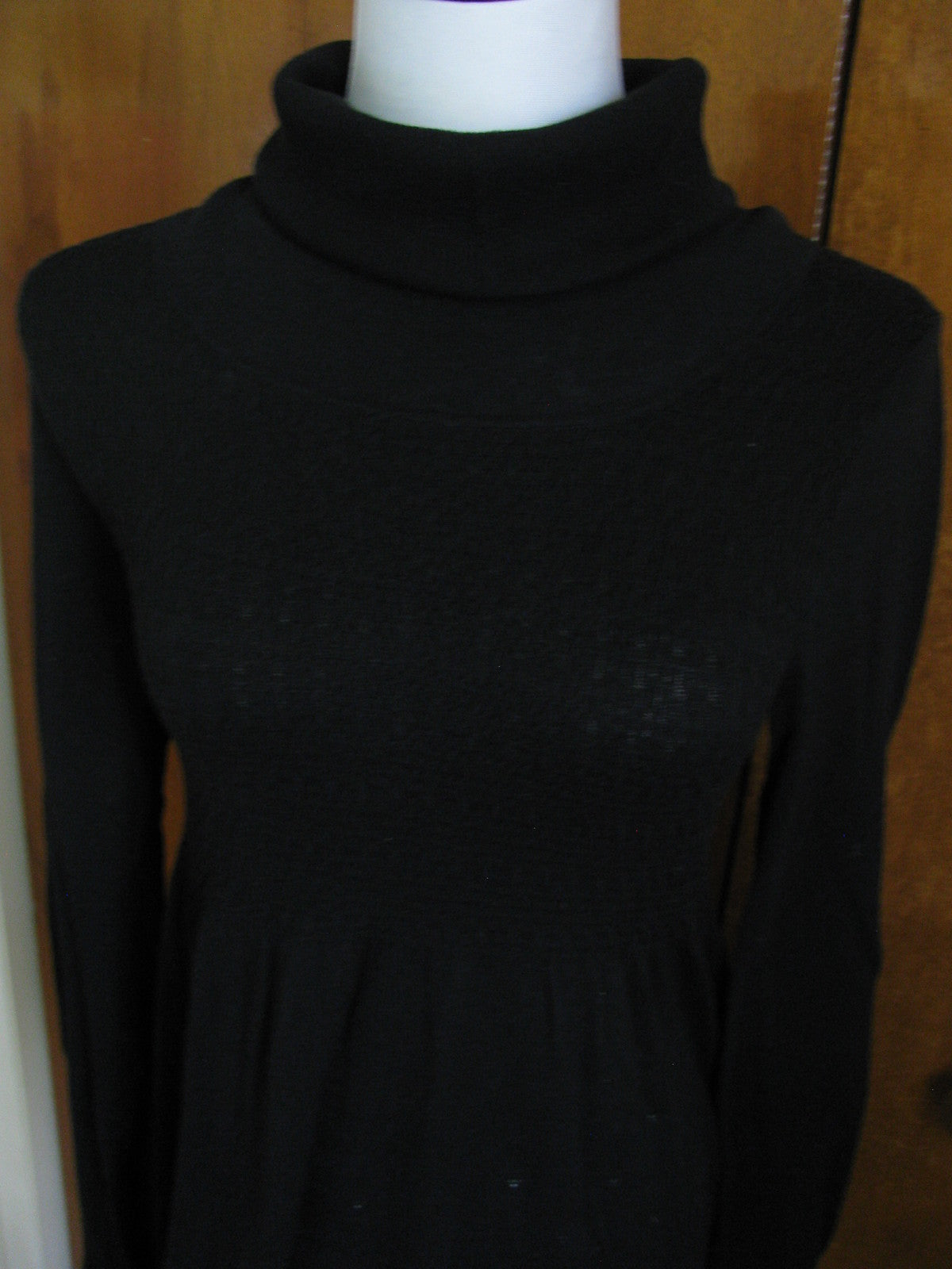 Aqua Women's Black Cotton Tunic Sweaterdress Medium New