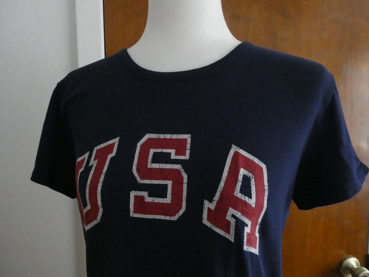 Polo Ralph Lauren 2016 Team USA Olympic Dress Women Navy Blue Cotton USA Graphic