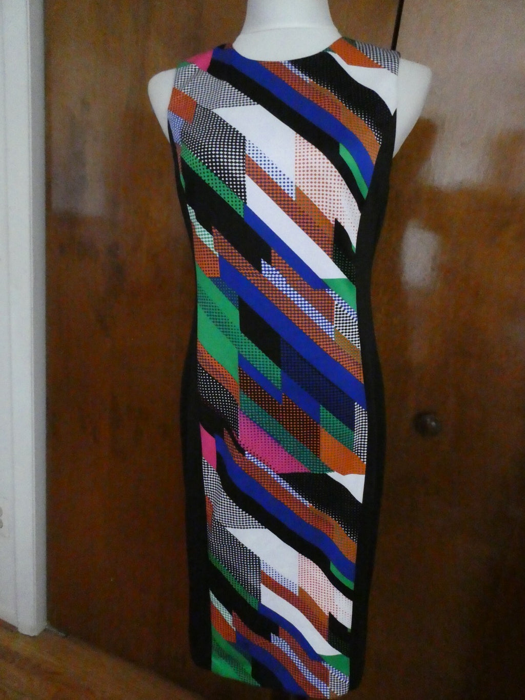 Calvin Klein women's black multicolor detailed dress size 6 