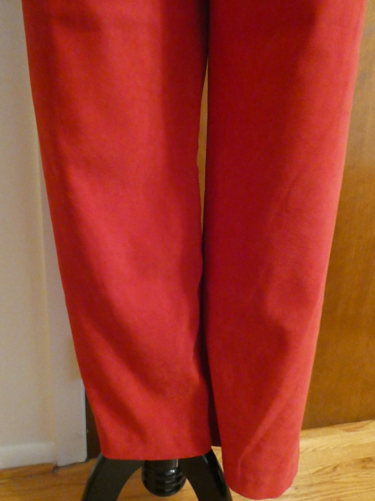 JM Collection Women's Pants Red Pull-On Elastic Back Waist Straight Leg Size 12