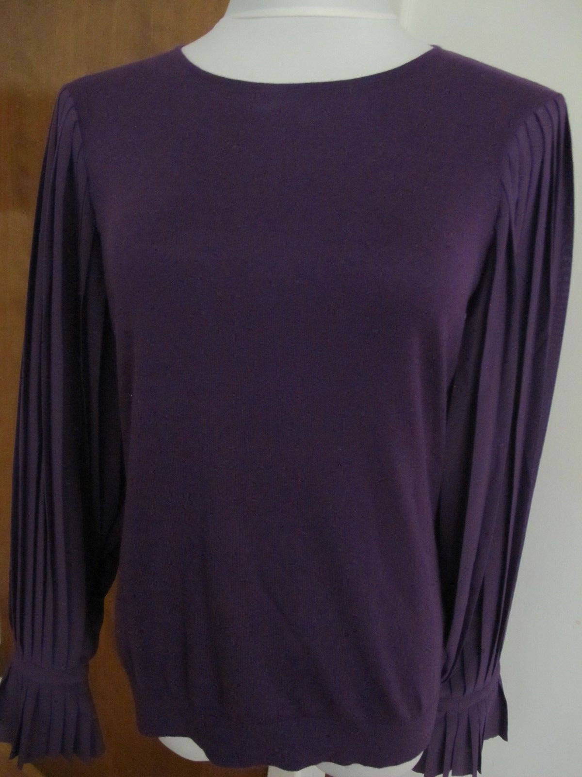 Ralph Lauren  women's purple crewneck cotton blend evening top Medium 