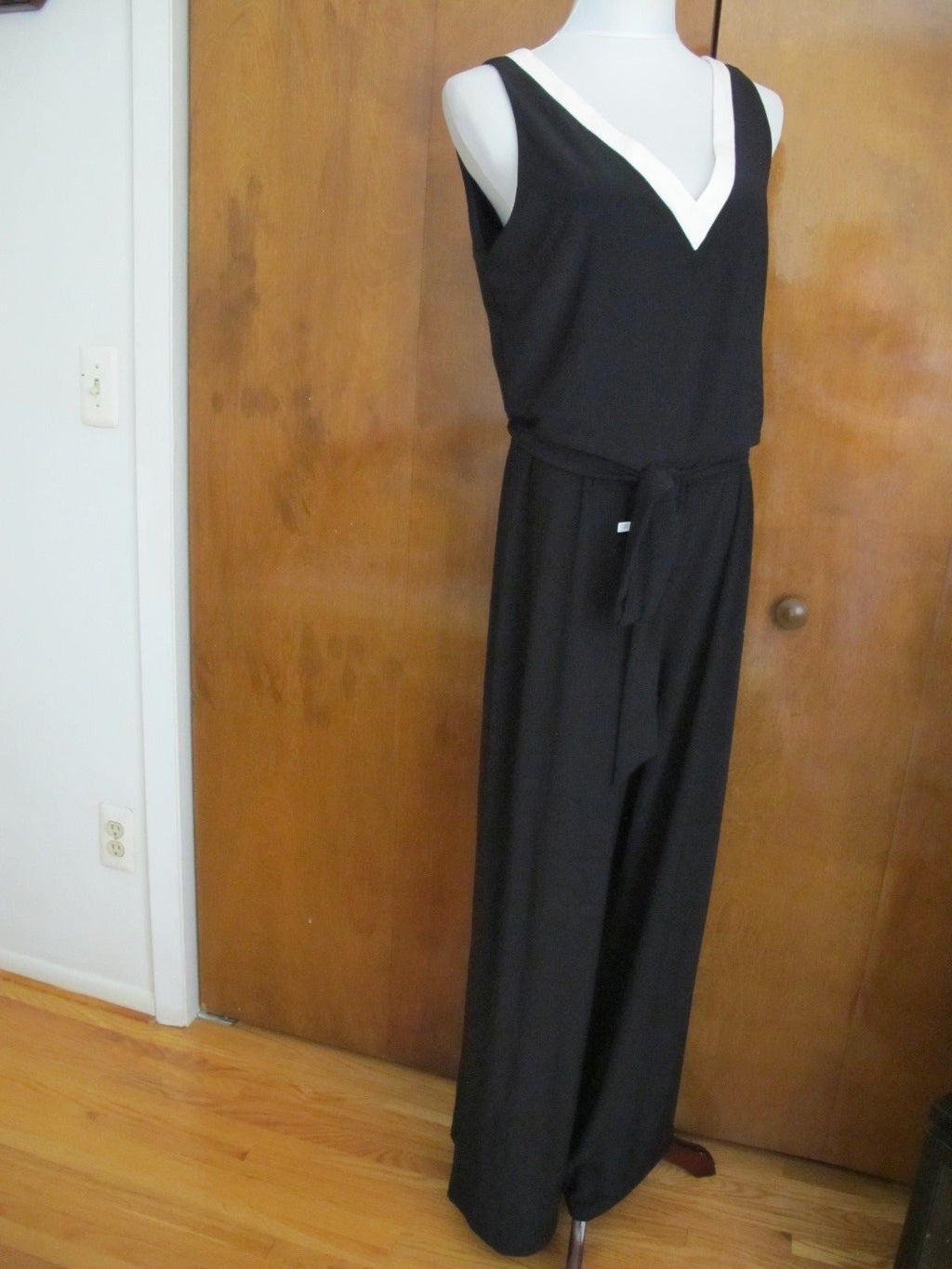 Lauren Ralph Lauren women’s black white jumpsuit size large NWT