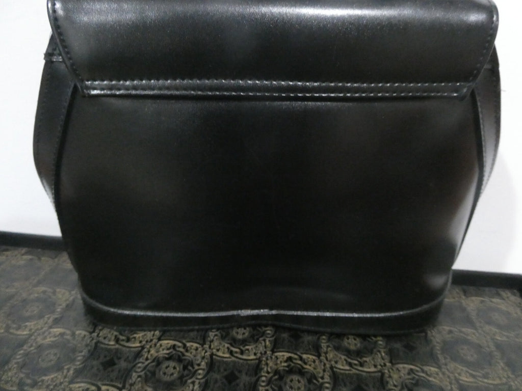 Unbranded Women Black Velour/Leather Leopard Print 2 compartments Purce Handbag