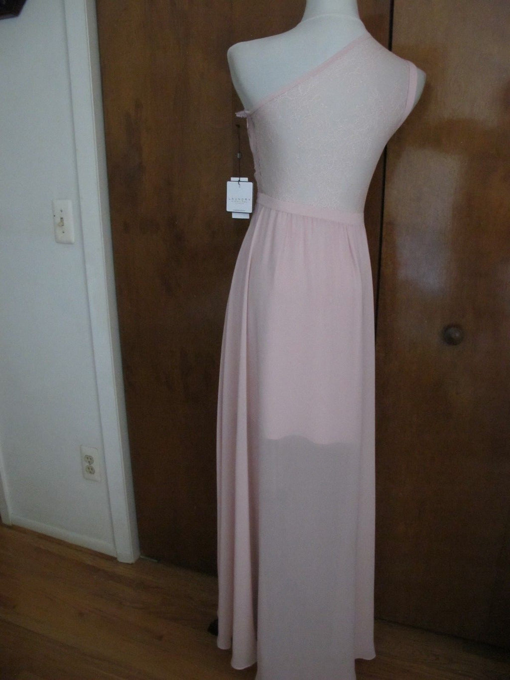 Laundry by Shelli Segal Women’s Pink Detailed One-Shoulder Build in Bra Gown 2 
