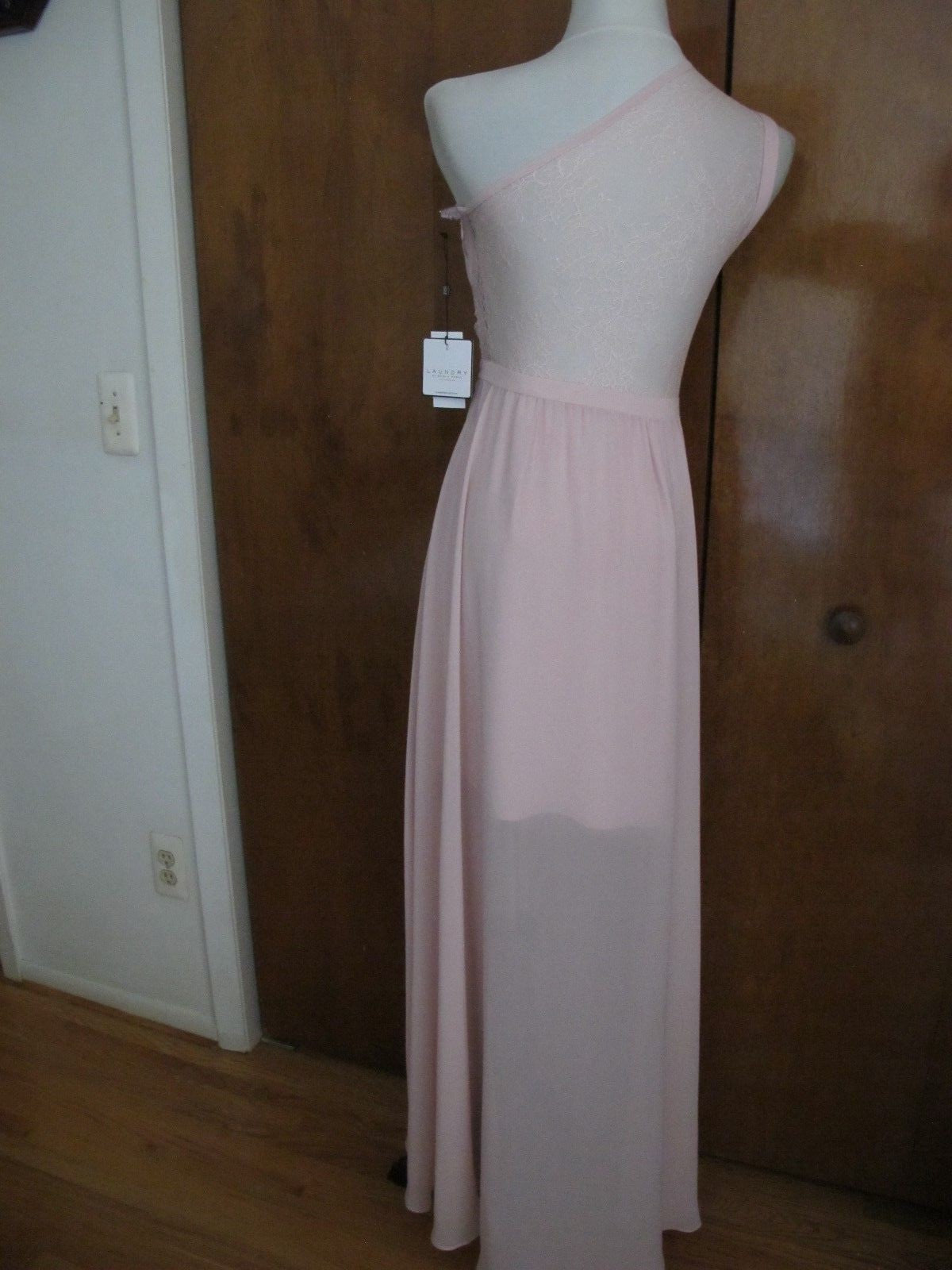 Laundry by Shelli Segal Women’s Pink Detailed One-Shoulder Build in Bra Gown 2 
