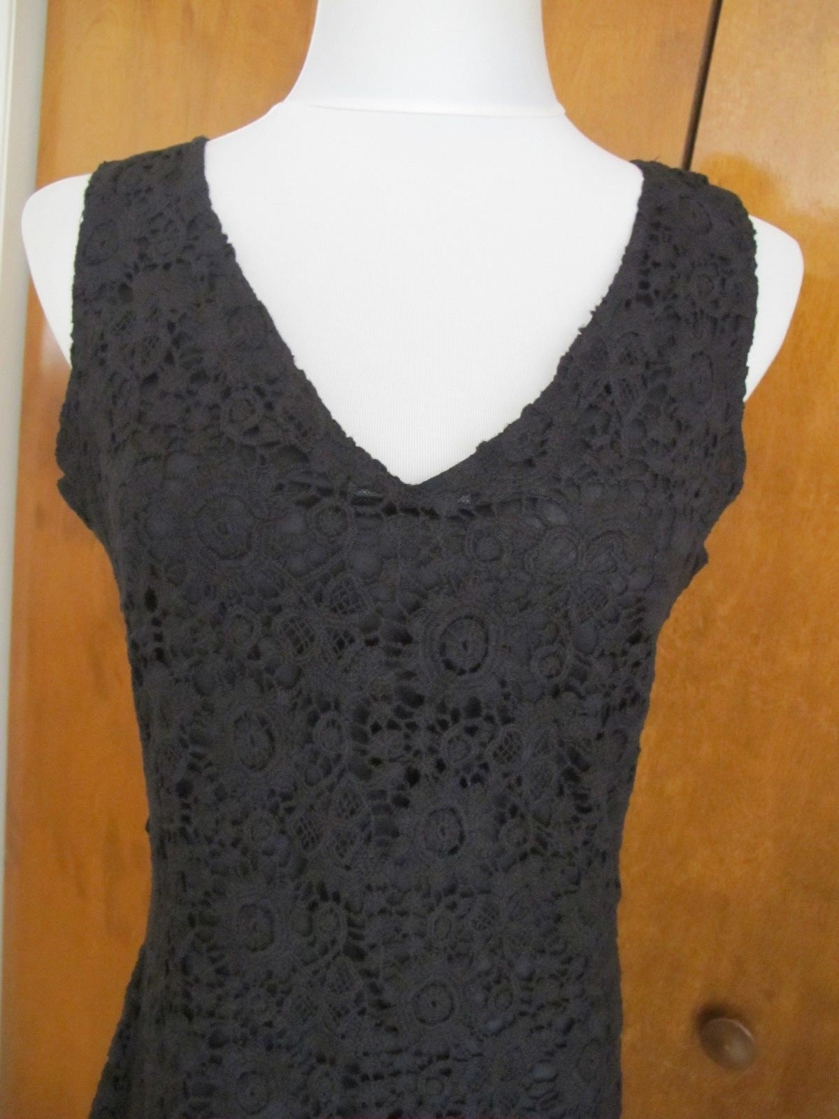 Ralph Lauren women’s black lined crocheted cotton dress 2 Runs big