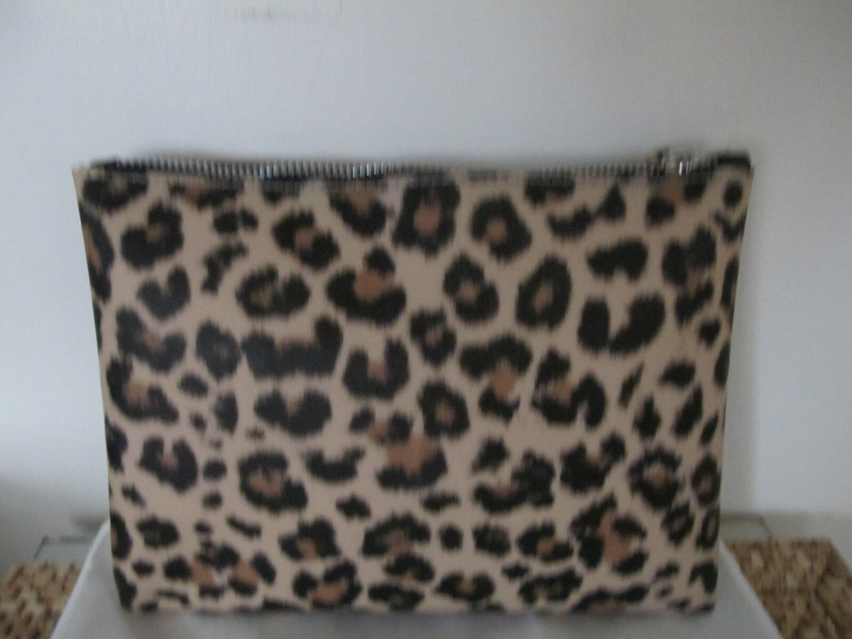 Gianni Chiarini Italy GUM animal printed clutch beige and black 11.5”x9”x1”