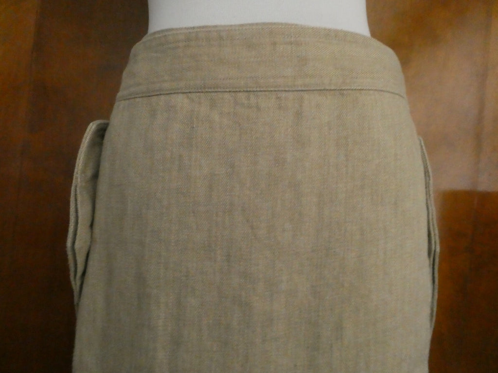 Lauren Ralth Lauren women's tan wrap 100% linen skirt size 12 