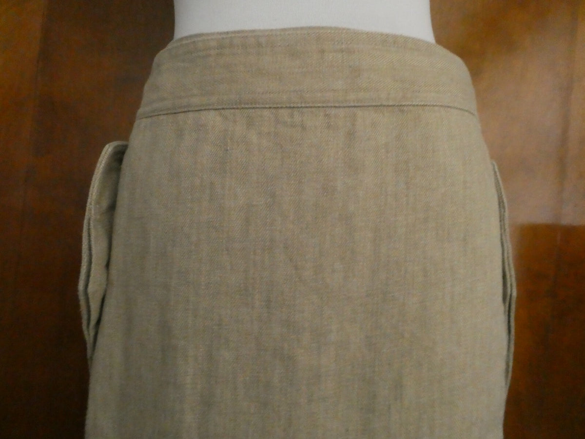 Lauren Ralth Lauren women's tan wrap 100% linen skirt size 12 