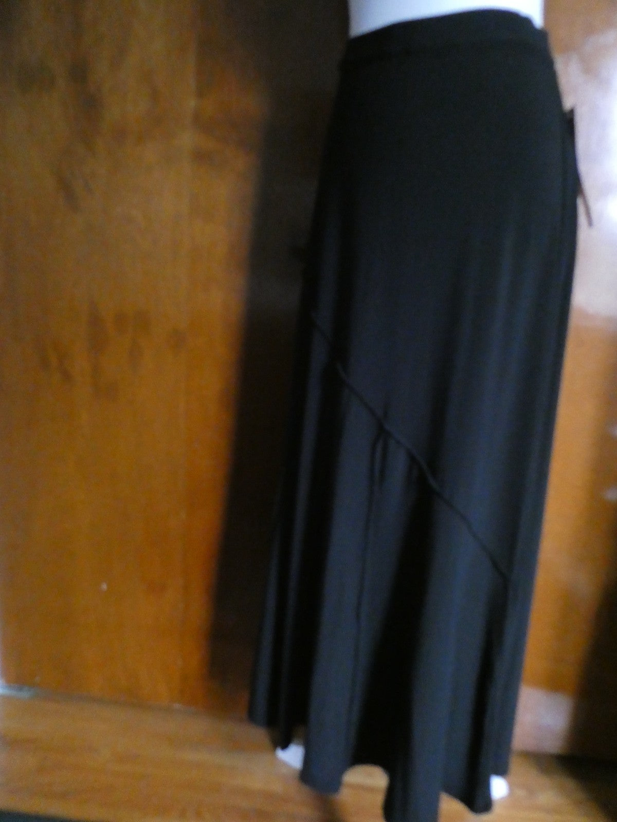 Carole Little Women Black Maxi Skirt Medium Stretch Asymmetrical Hem Pull On