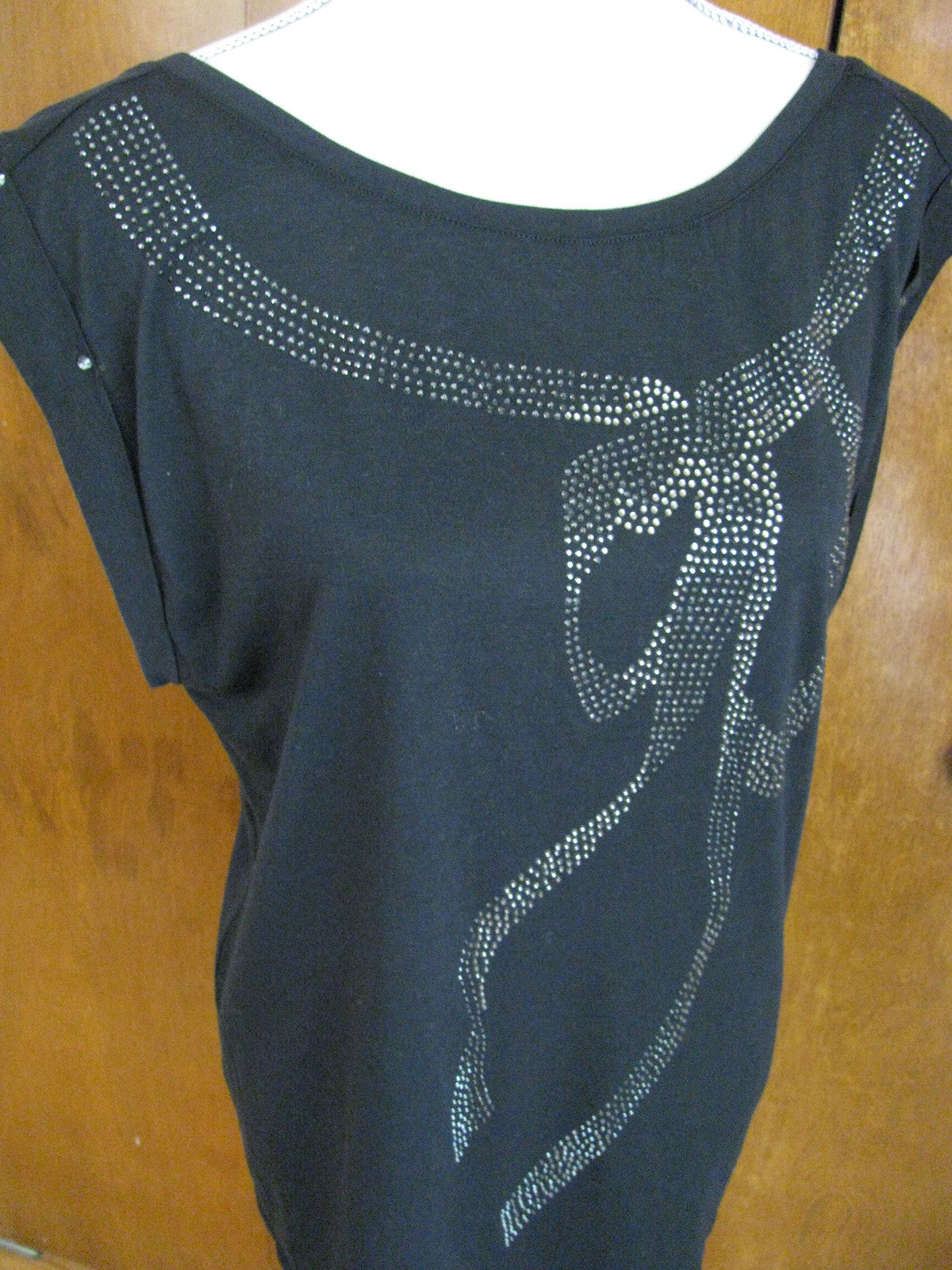 Juicy Couture women's black embellished bow tunic top New