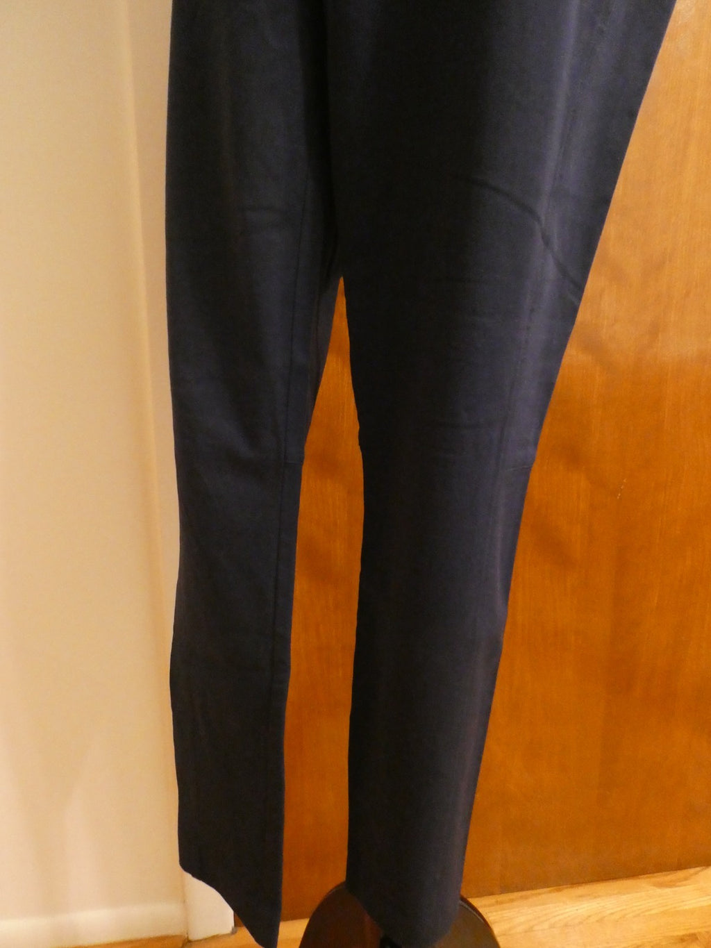 Ralph Lauren Women Navy-Blue Pants Size 14 Stretch Zip Pocket Slim Ankle Career
