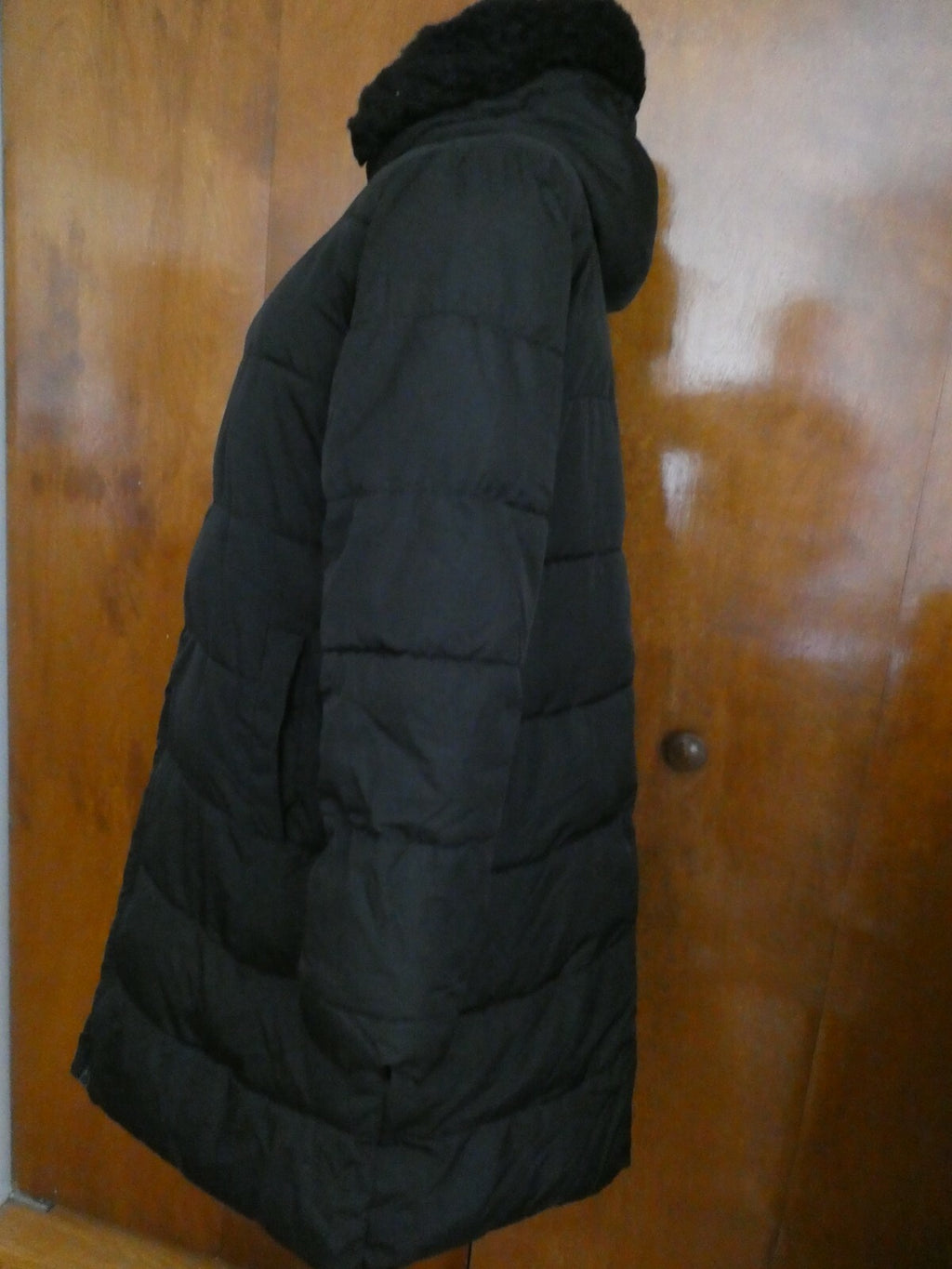 Gap Women's Black Long Winter Coat Hooded XLarge