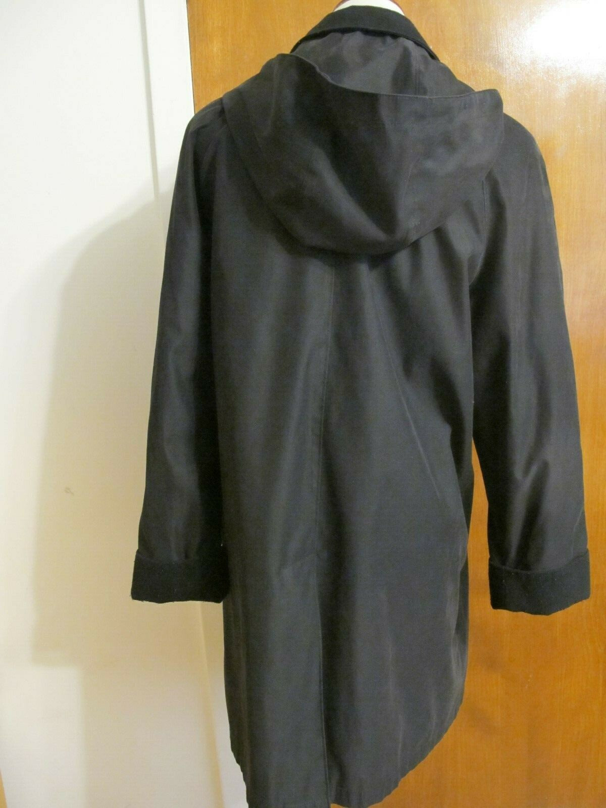 London Fog women's black A-line hooded jacket coat Small