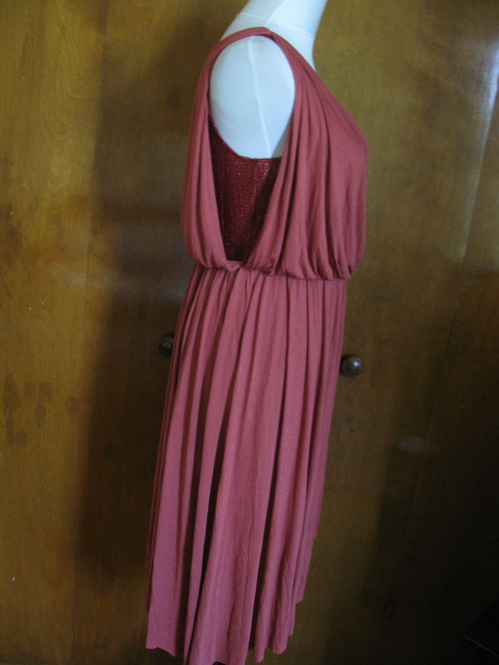 Free People Women’s Draping Over Tuscan Red Soft Dress 