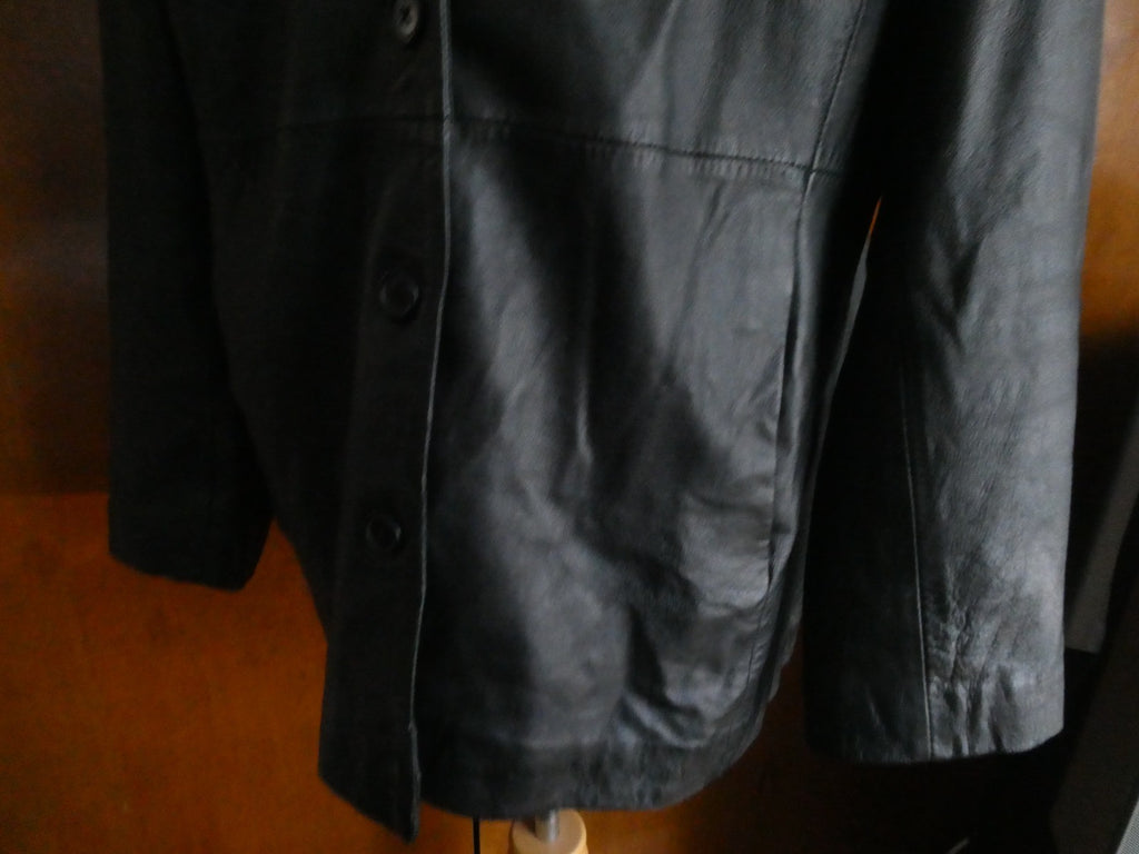 Style & Co Women’s Black Leather Jacket Coat Size XLarge