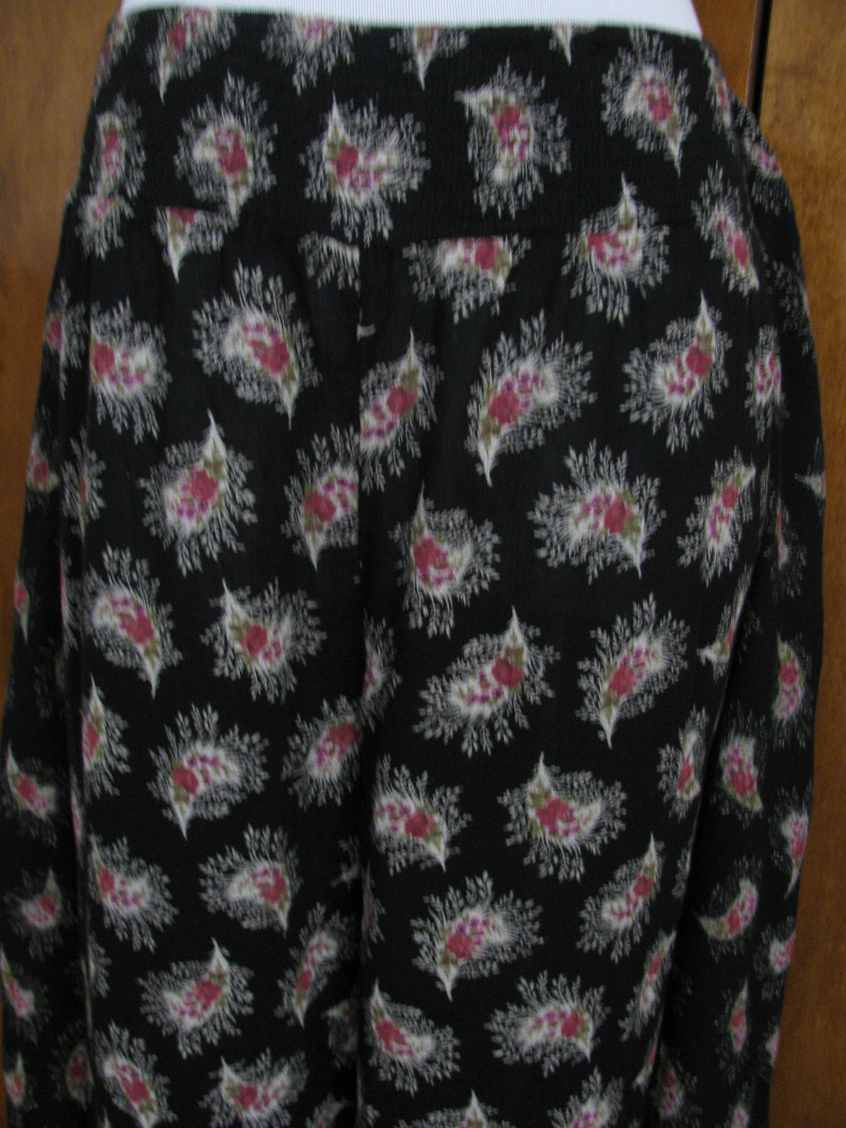 Denim & Supply Women’s Black Floral Cotton Wide Leg Pants 