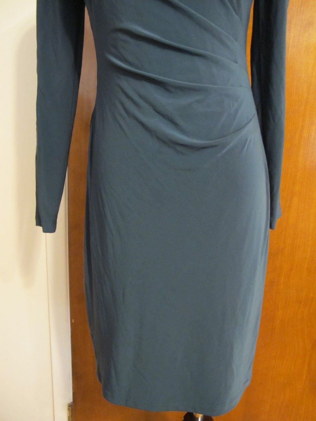 Ralph Lauren women's dark green evening gathered New dress 