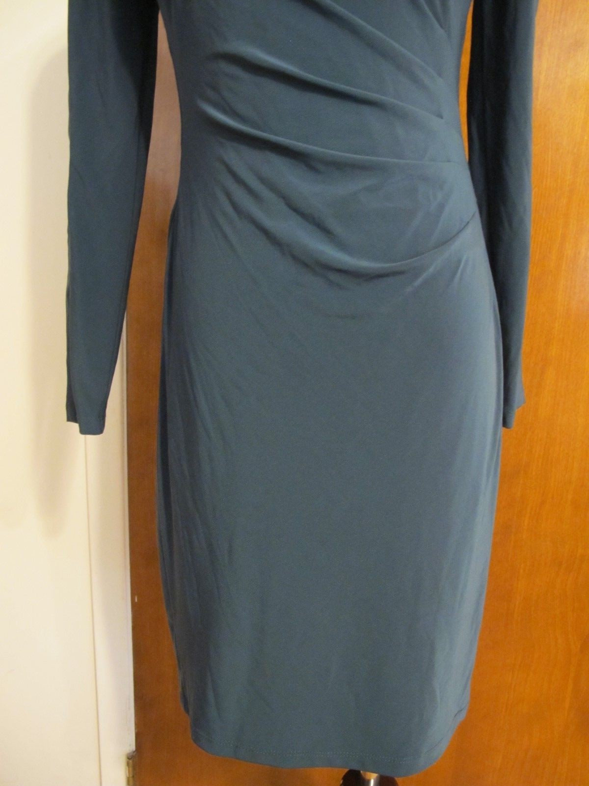 Ralph Lauren women's dark green evening gathered New dress 