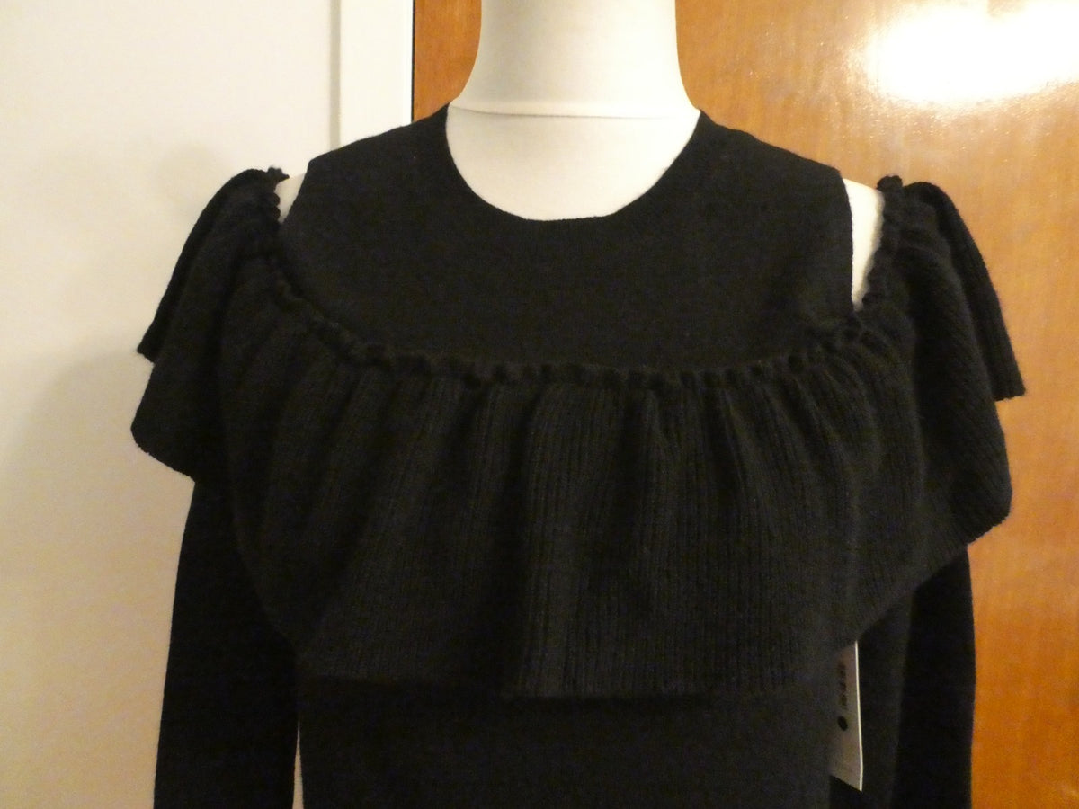 Aqua Cashmere Cold-Shoulder Ruffle Sweater from Bloomingdale's Retail Value $198