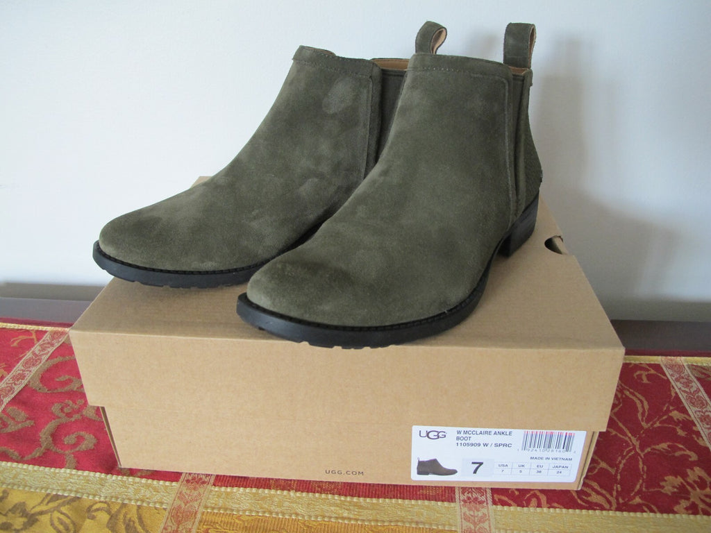 UGG Mcclaire ankle boots women’s soft suede green new 7, 8