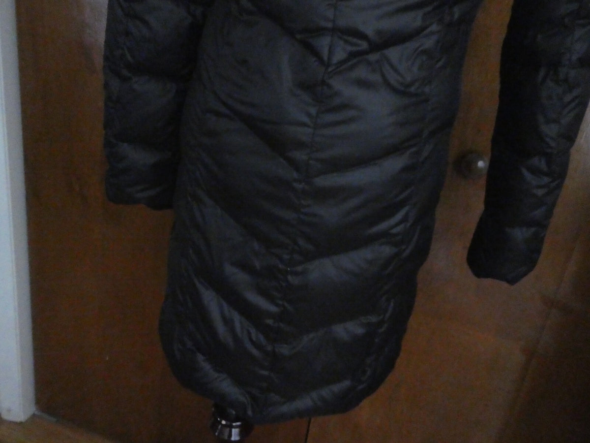 Tahari Women's Black Down Puffer Winter Detailed Coat Jacket Xsmall