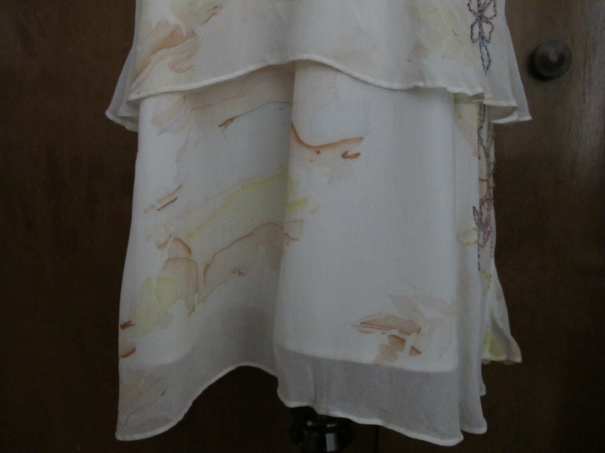 Anthropologie by Not So Serious Tiered Floral Evening Dress Size 4