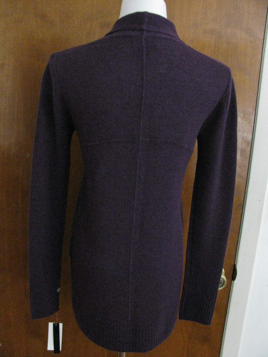 Evelyn women's deep purple 2ply cashmere cardigan size PS NWT