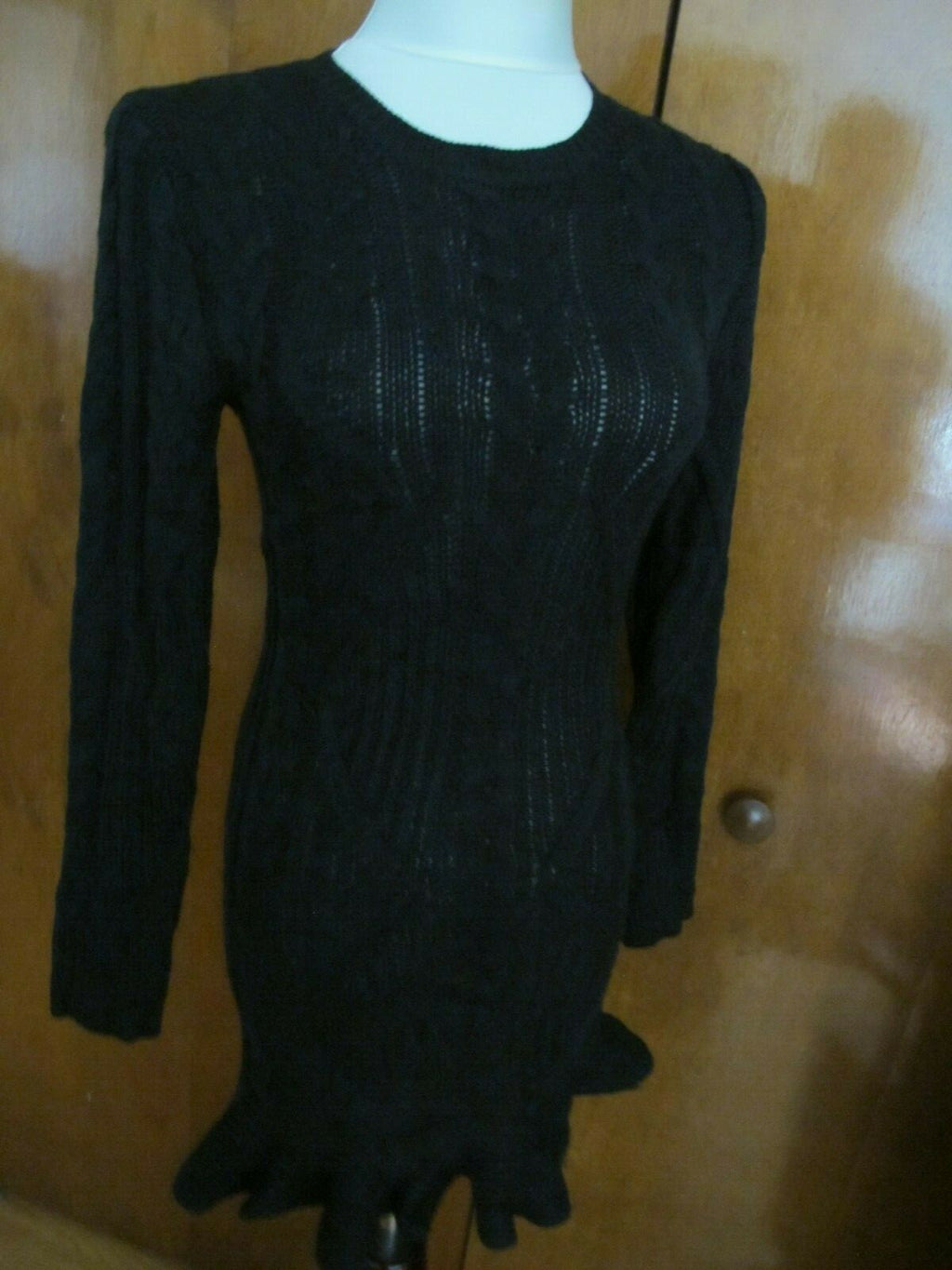 UNIF Women's Black Detailed Sweater Mini Dress Medium(fits Small)