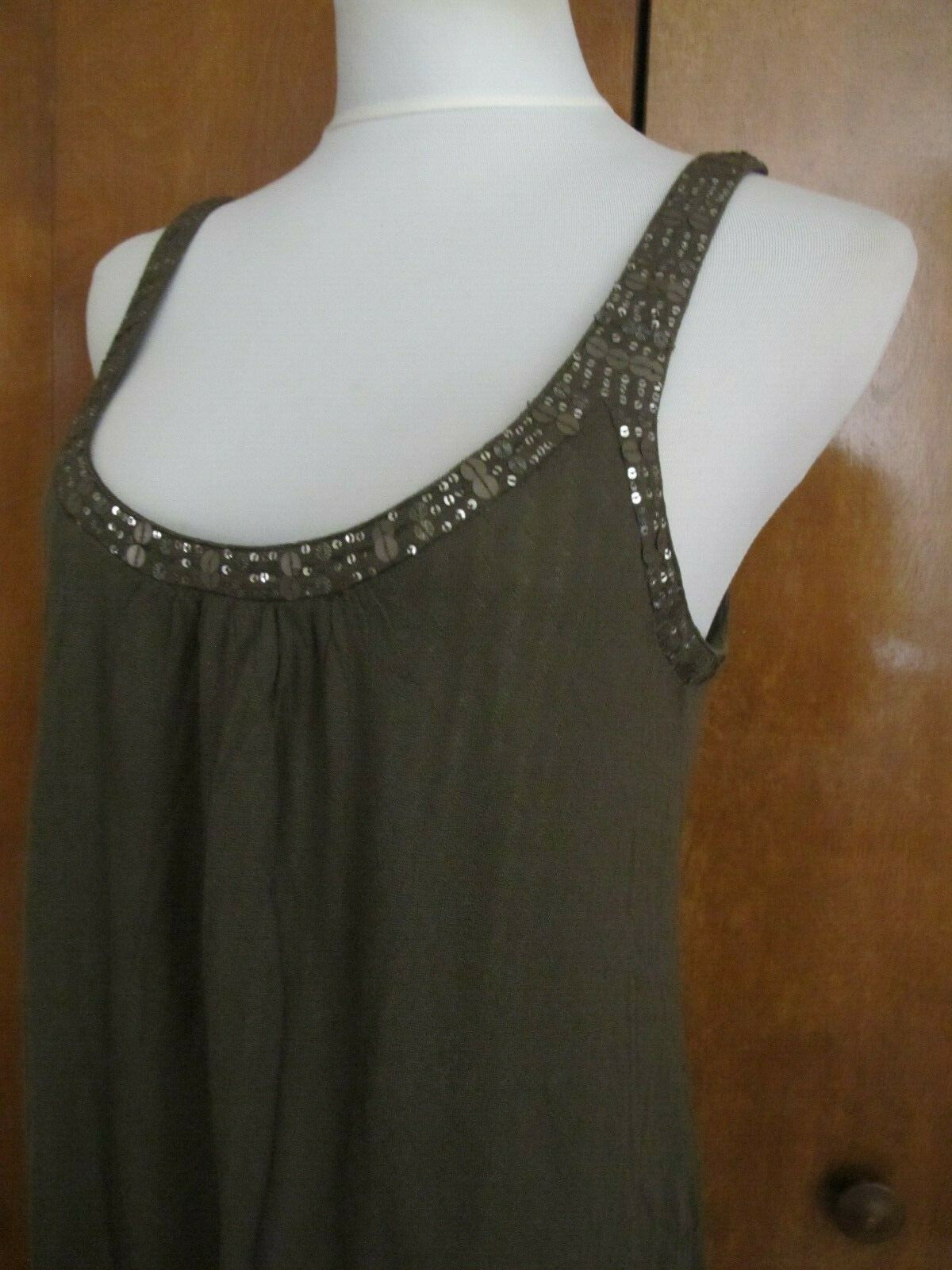 Free People women's dark green detailed tencel lined mini dress size 8