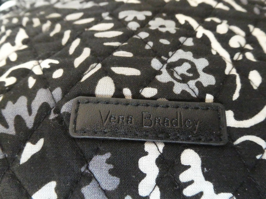 Vera Bradley Women's Black/White Shoulder Crossbody Quilted Zippered Bag