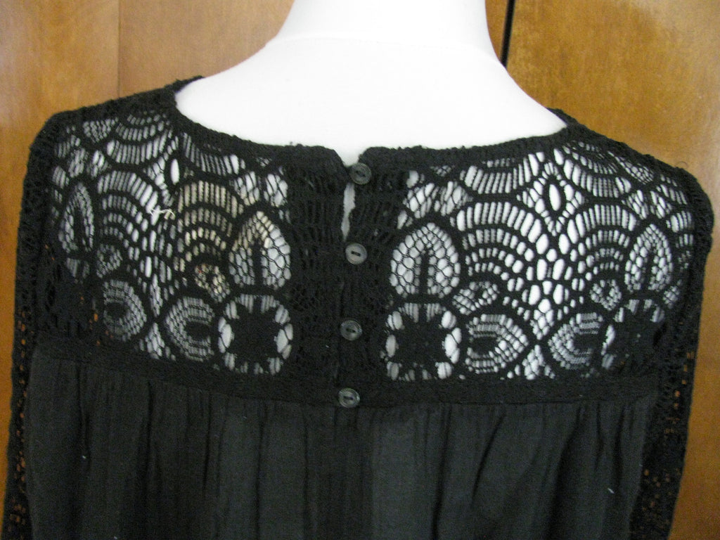 Ralph Lauren Denim & Supply women's black cotton fabric crafted top Large 