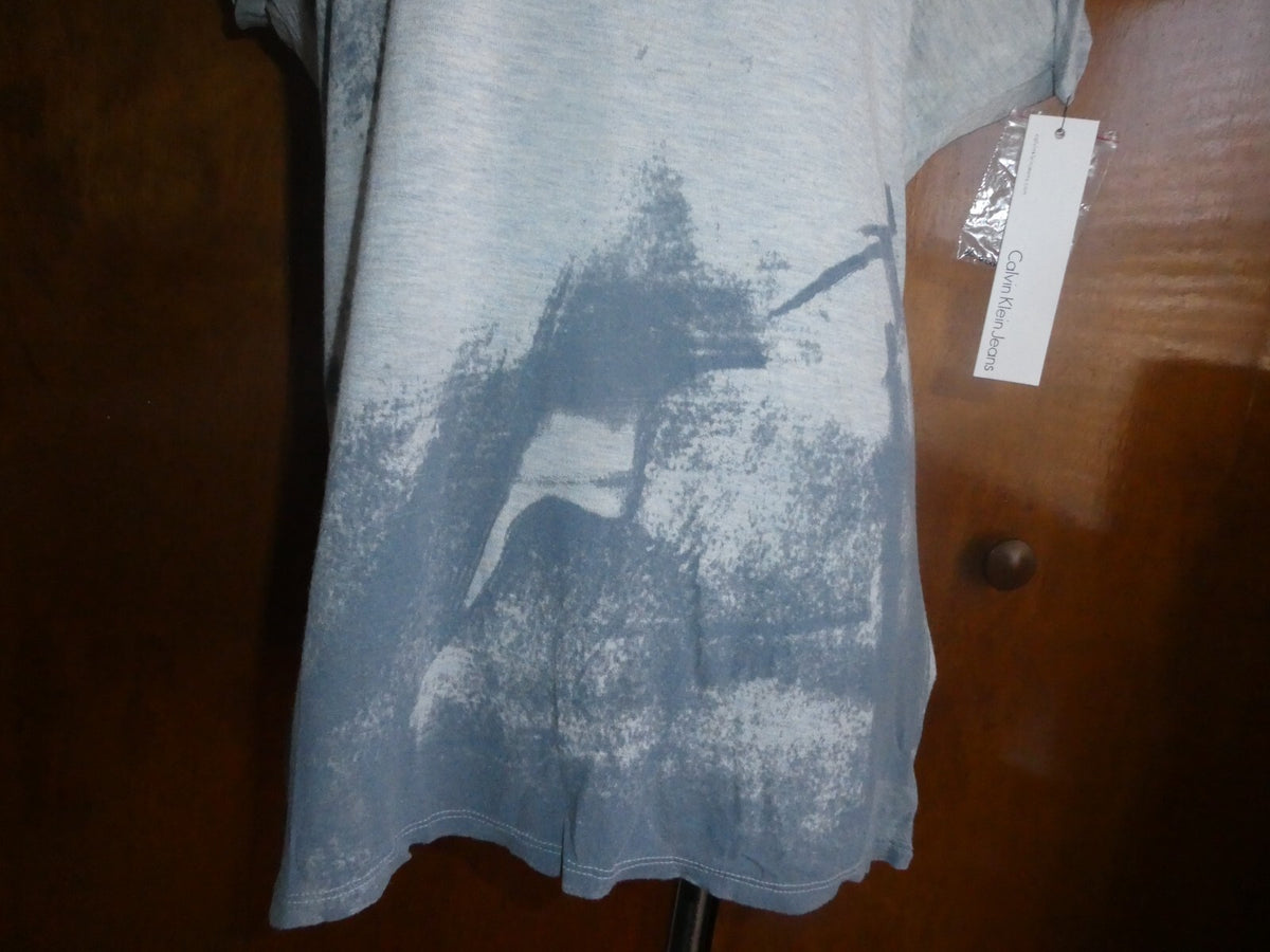 Calvin Klein Jeans women's gray viscose with beads decorated tunic top Medium