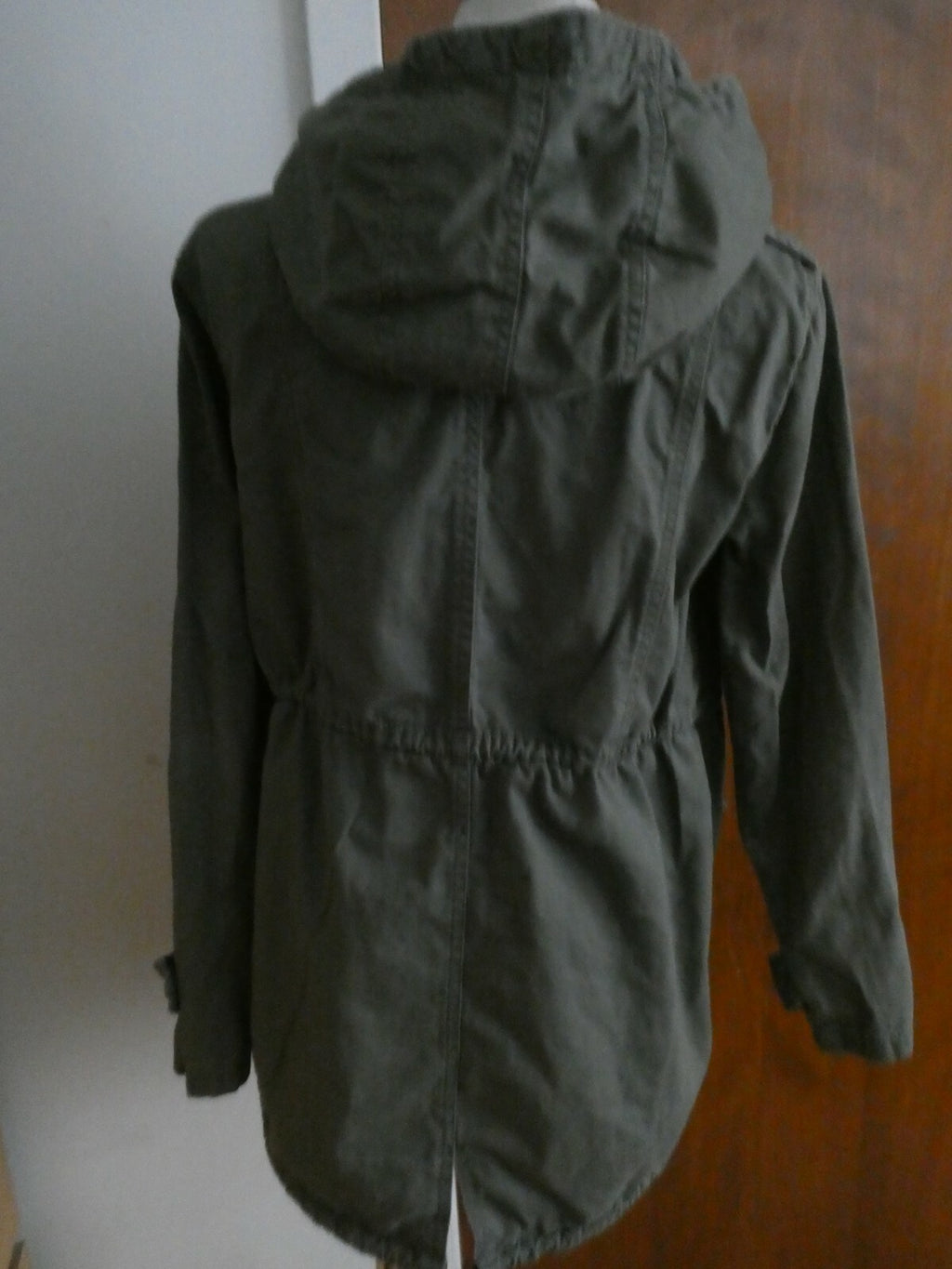 Forever 21 Women’s Olive/Khaki Cotton Hooded Coat Jacket Medium