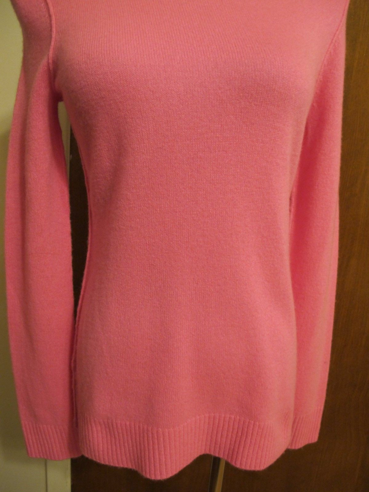 Bloomingdale Aqua Women Ultra Pink Cashmere Turtleneck Back Detailed Sweater XS