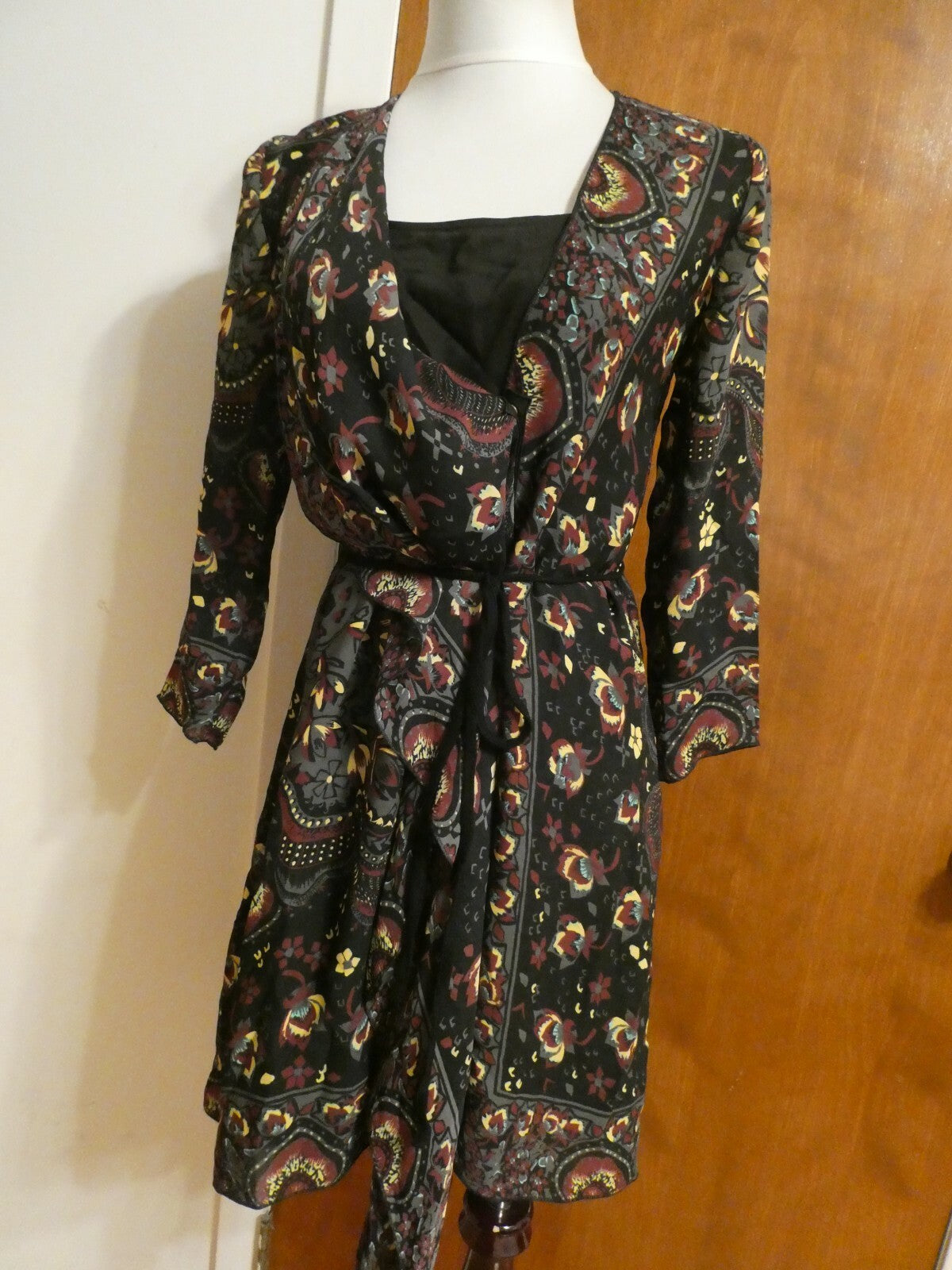 Rachel Roy women’s material belted scarf dress XS