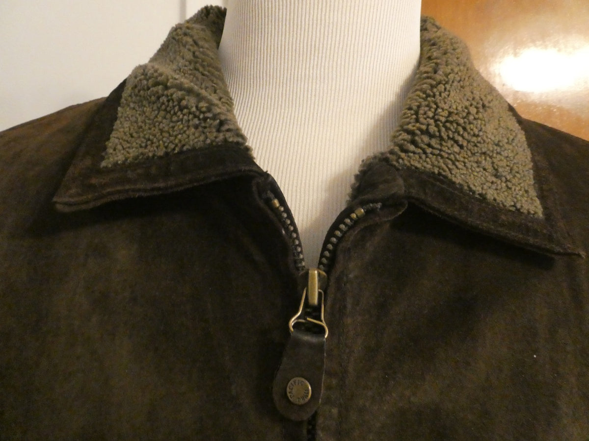 Pacific Trail Men’s Brown Suede Leather Jacket Sherpa Lined Size XL